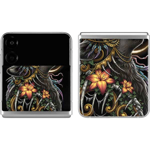 Wolf Howling by Sarah Richter Galaxy Z Flip4 5G Skin